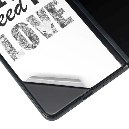 All You Need Is Love BW Galaxy Z Fold4 5G Skin